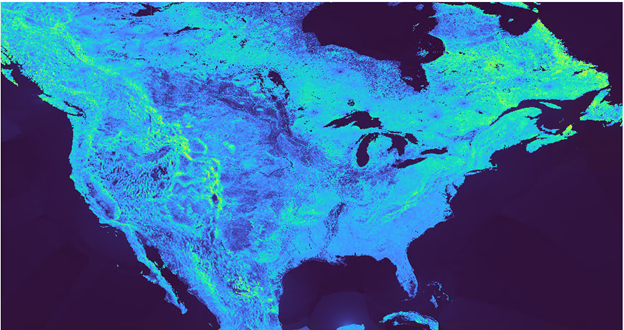 Uncertainty map North America