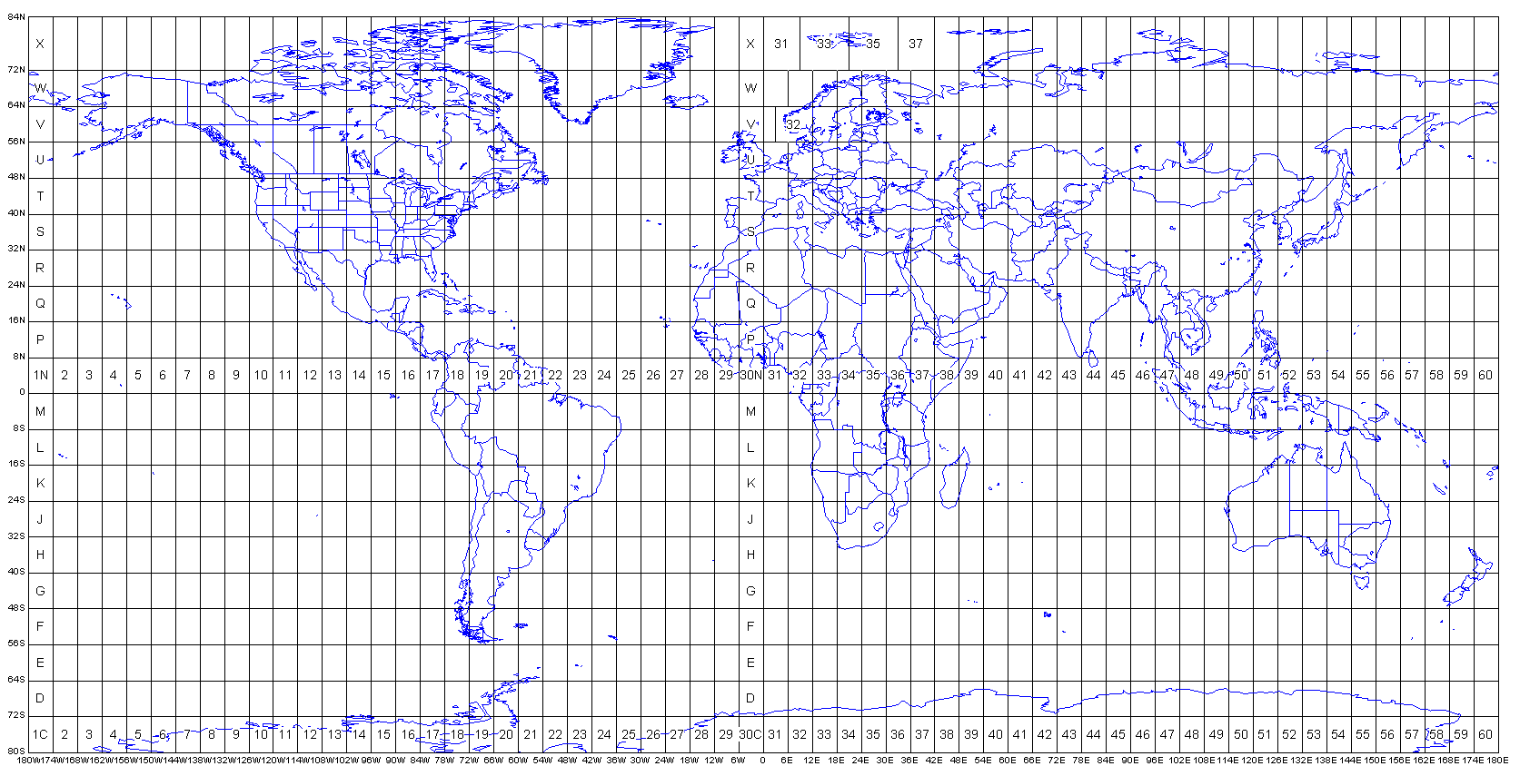 UTM Zones in the World